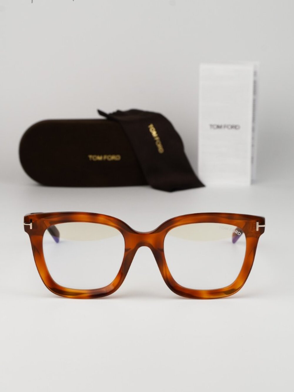 Tom Ford Men Eyeglasses Blonde Havana Square FT5880-B 053 NEW AUTHENTIC